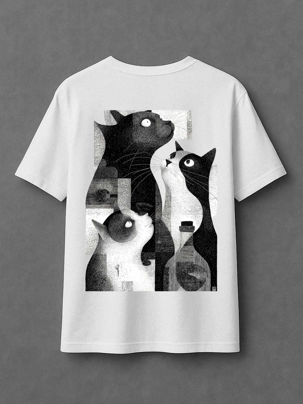 Black & White Cats - Oversize T-Shirt