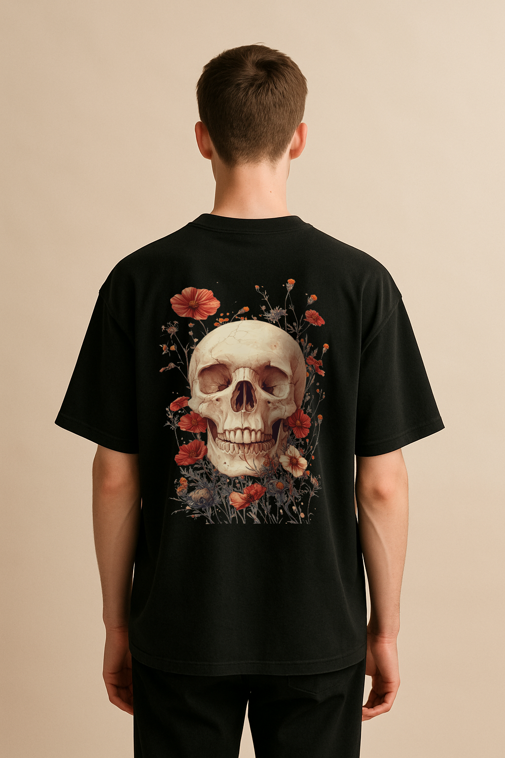 Floral Skull - Oversize T-Shirt
