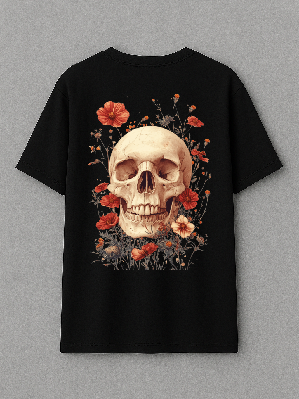Floral Skull - Oversize T-Shirt